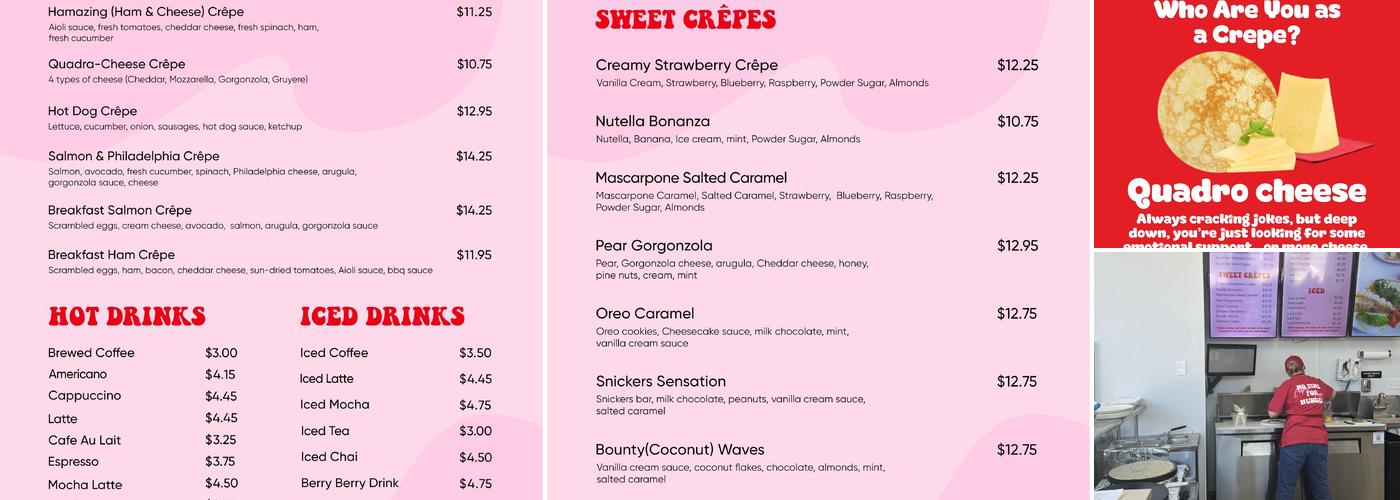 Crêpes 'n Capes Menu