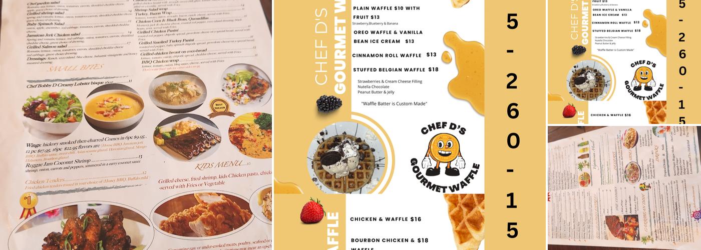 Chef D's Gourmet Waffle Menu