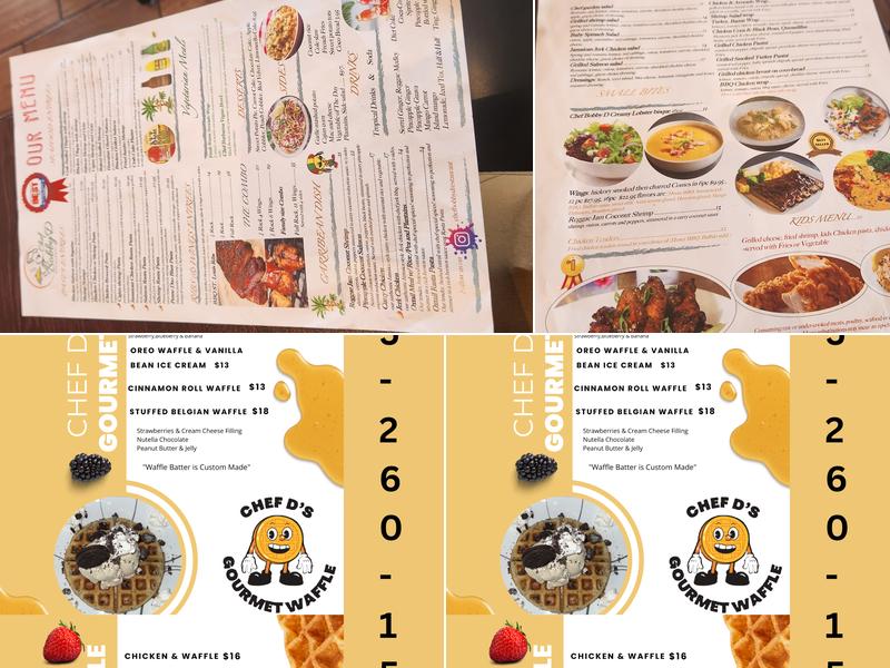 Chef D's Gourmet Waffle Menu