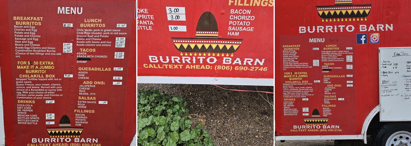 Burrito Barn Menu