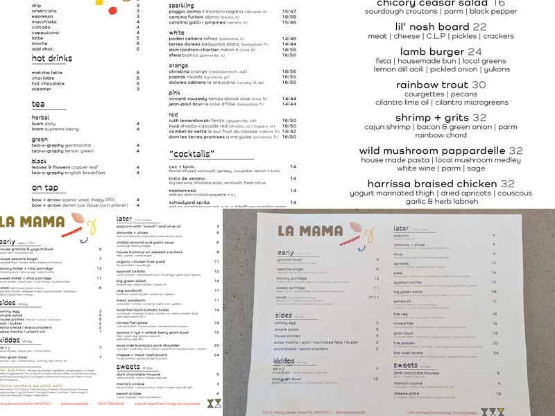 La Mama Menu