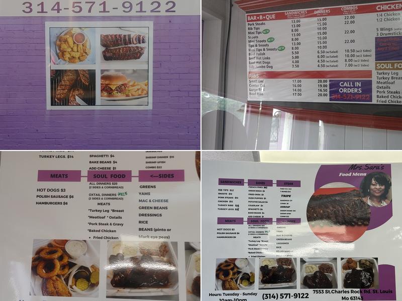Mrs. Sarah's Kitchen Carryout and Catering Menu