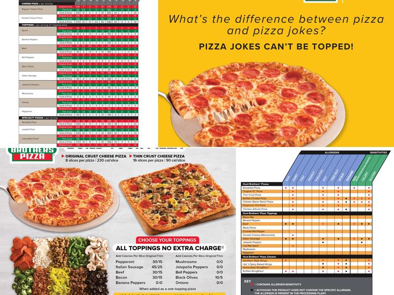 Hunt Brothers Pizza Menu