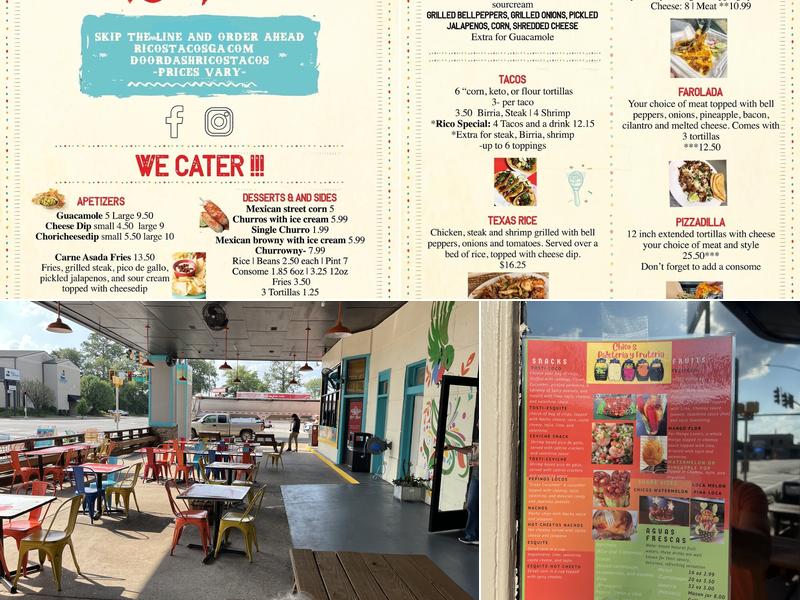 Rico’s Tacos Menu