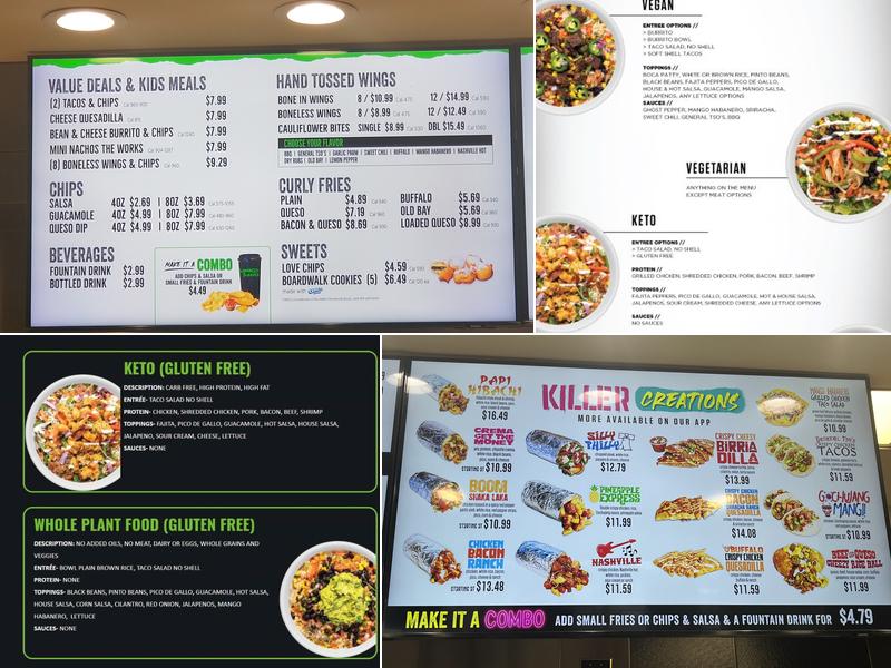 Bubbakoo's Burritos Menu