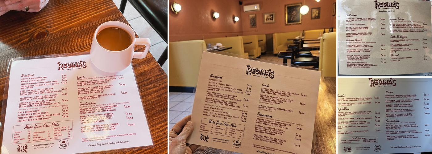 Regina's Westside Menu