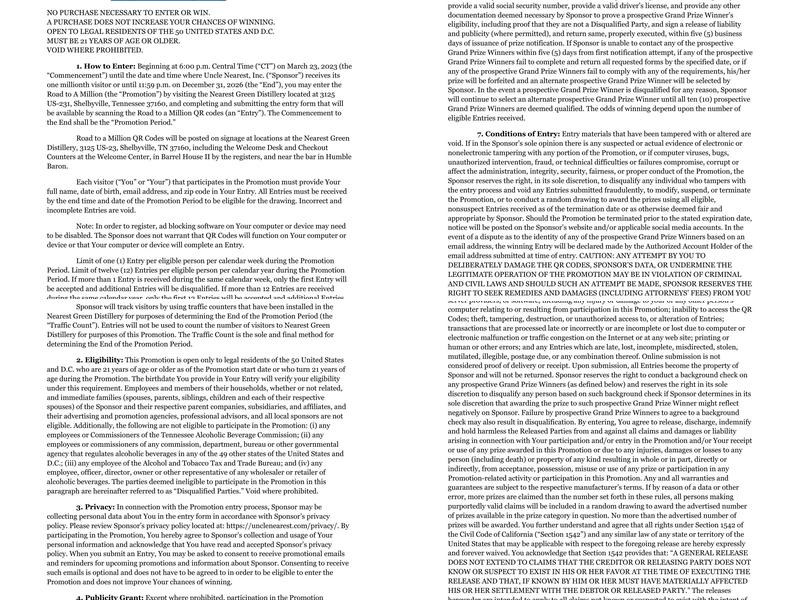 Nearest Green Distillery Menu