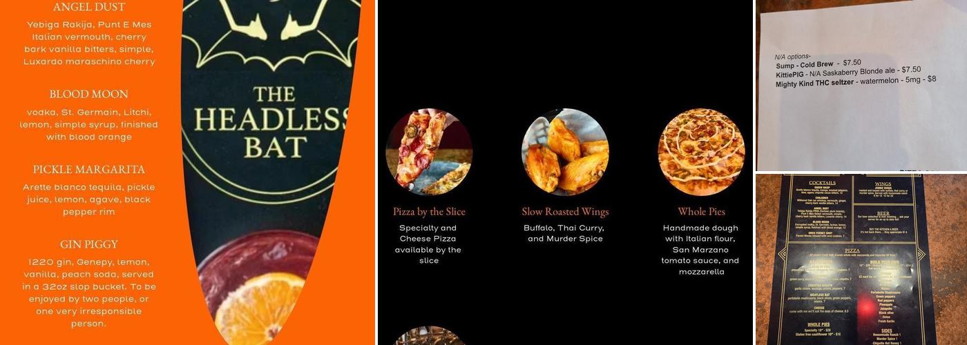 The Headless Bat Menu