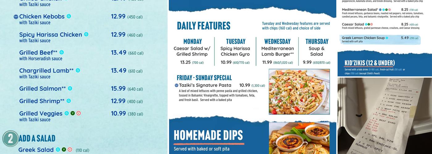 Taziki's Mediterranean Cafe - Jackson TN Menu