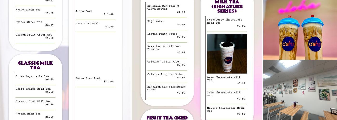 Oahu Fresh Bowls Menu