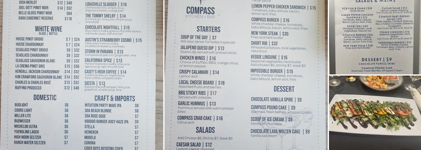 Compass Lounge Menu