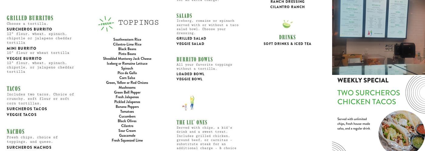 Surcheros - Cornelia, GA Menu