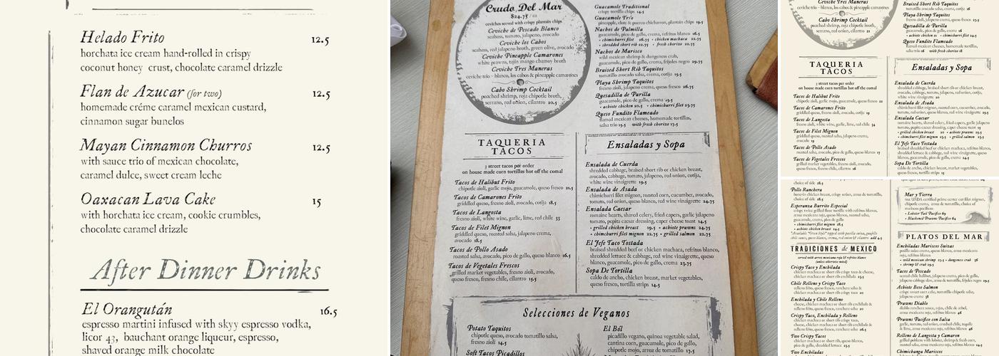 Palmilla Cocina y Tequila - Newport Beach Menu