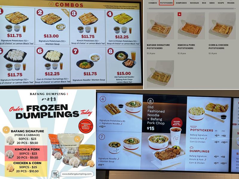 BaFang Dumpling Menu