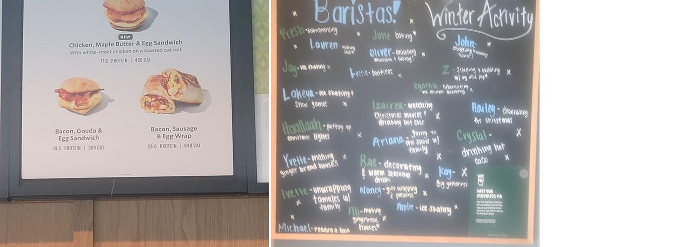 Starbucks Menu