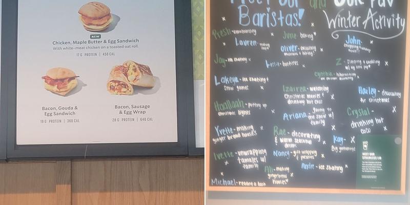 Starbucks Menu