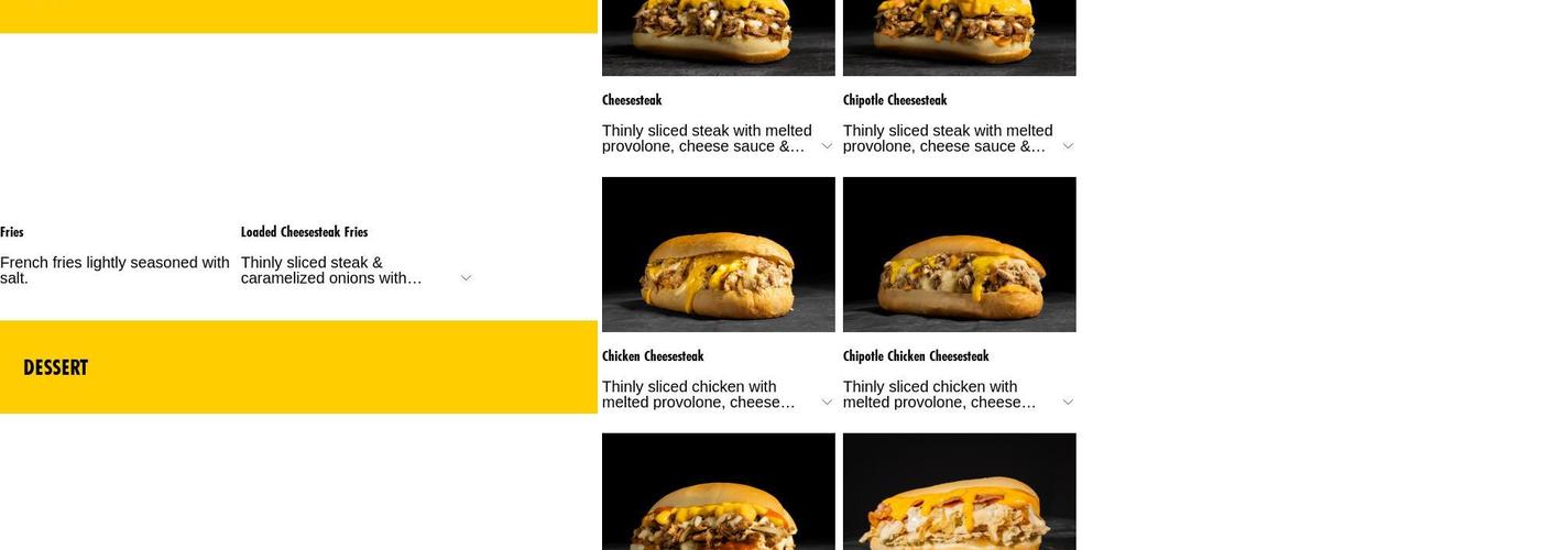 Pardon My Cheesesteak Menu