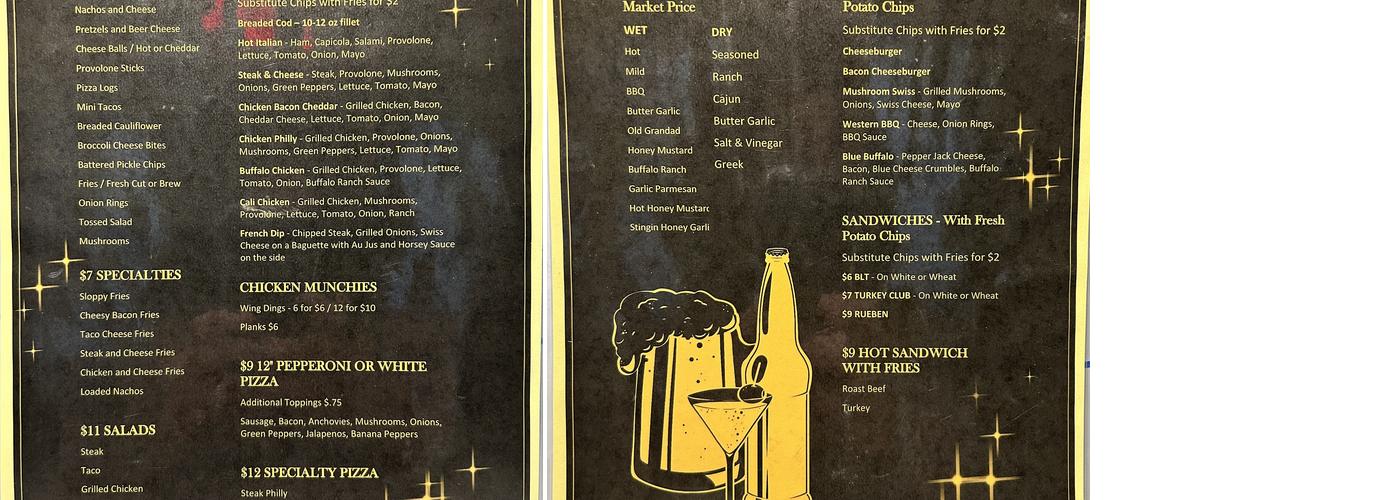 The Chief Bar & Grill Menu