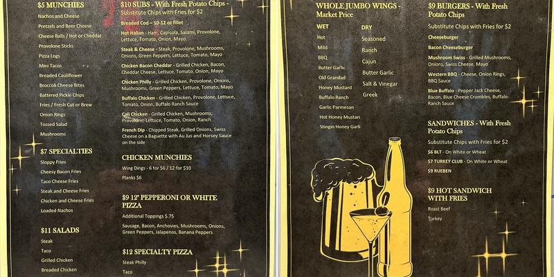 The Chief Bar & Grill Menu