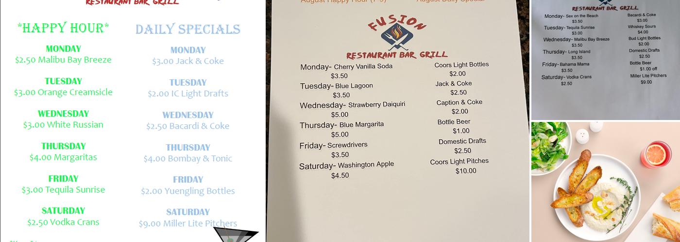 Fusion Bar & Grill Menu