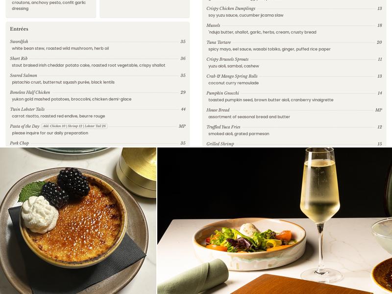 Thyme Rooftop Grille Menu