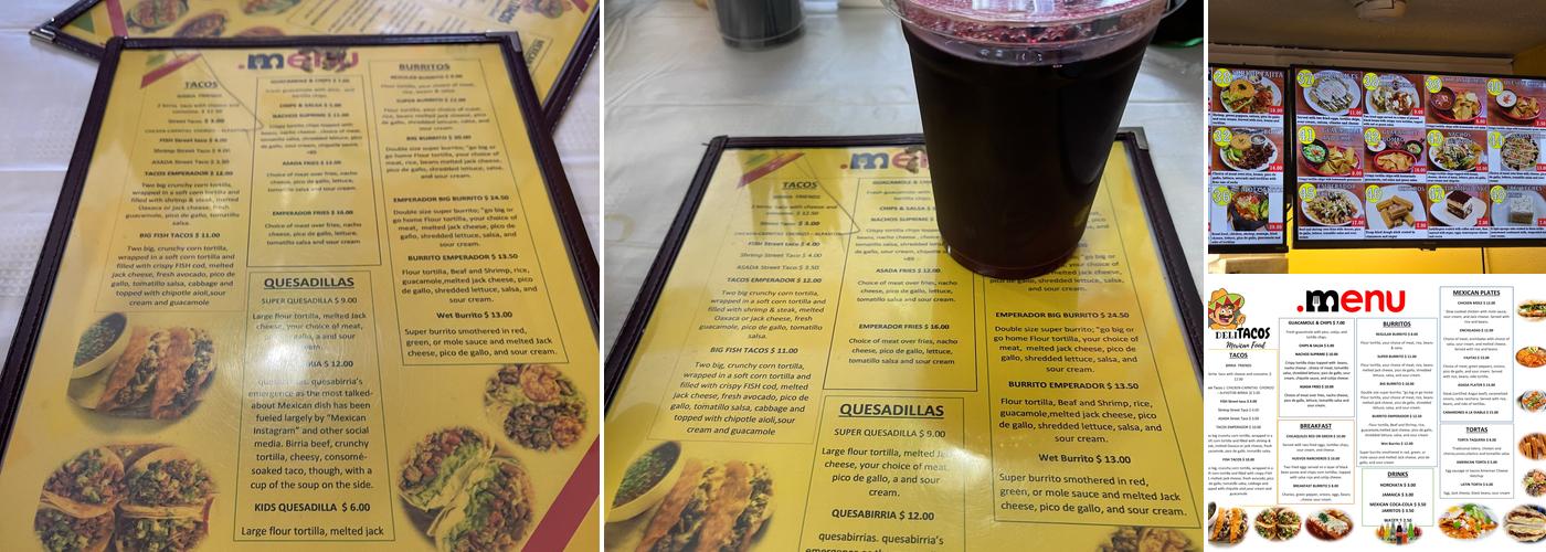 Deli Tacos Menu