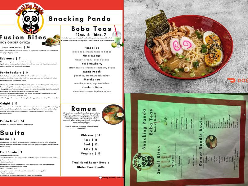 Snacking Panda Menu