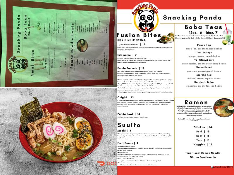 Snacking Panda Menu
