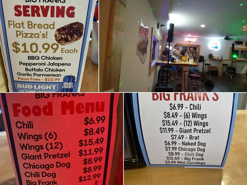 Big Franks Bar Menu