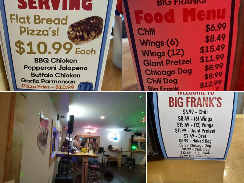 Big Franks Bar Menu