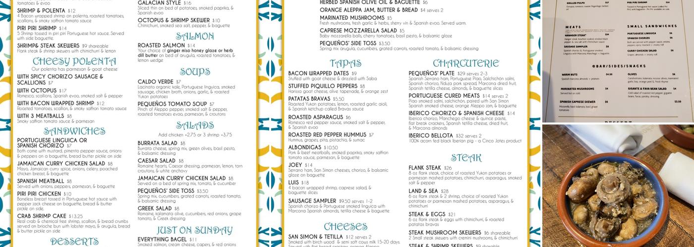 Pequeños Tapas & Wine Bar Menu