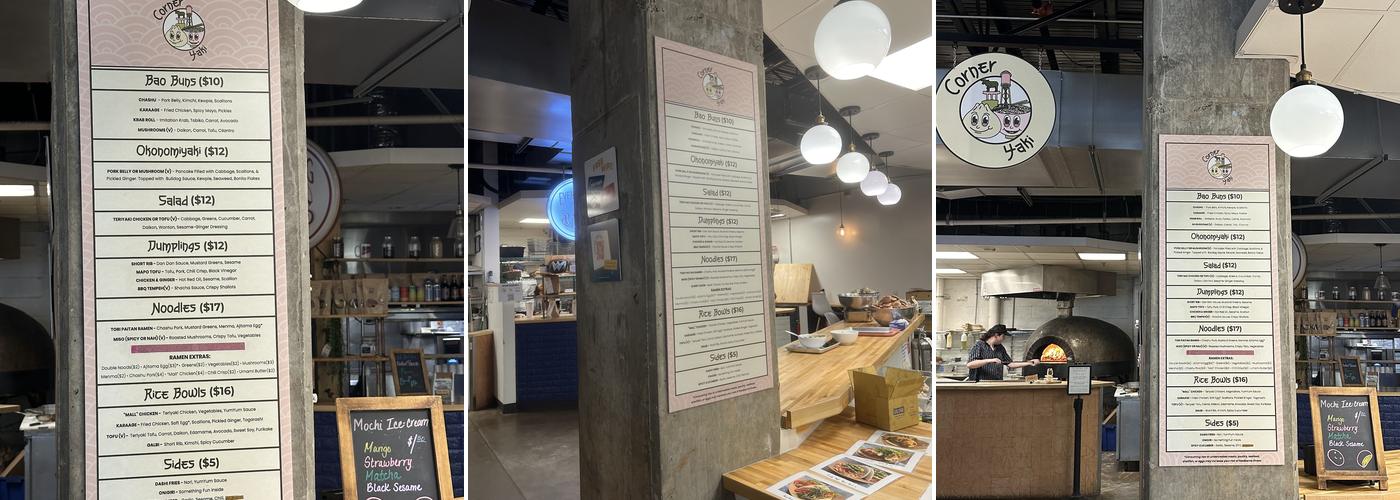 Corner Yaki Menu