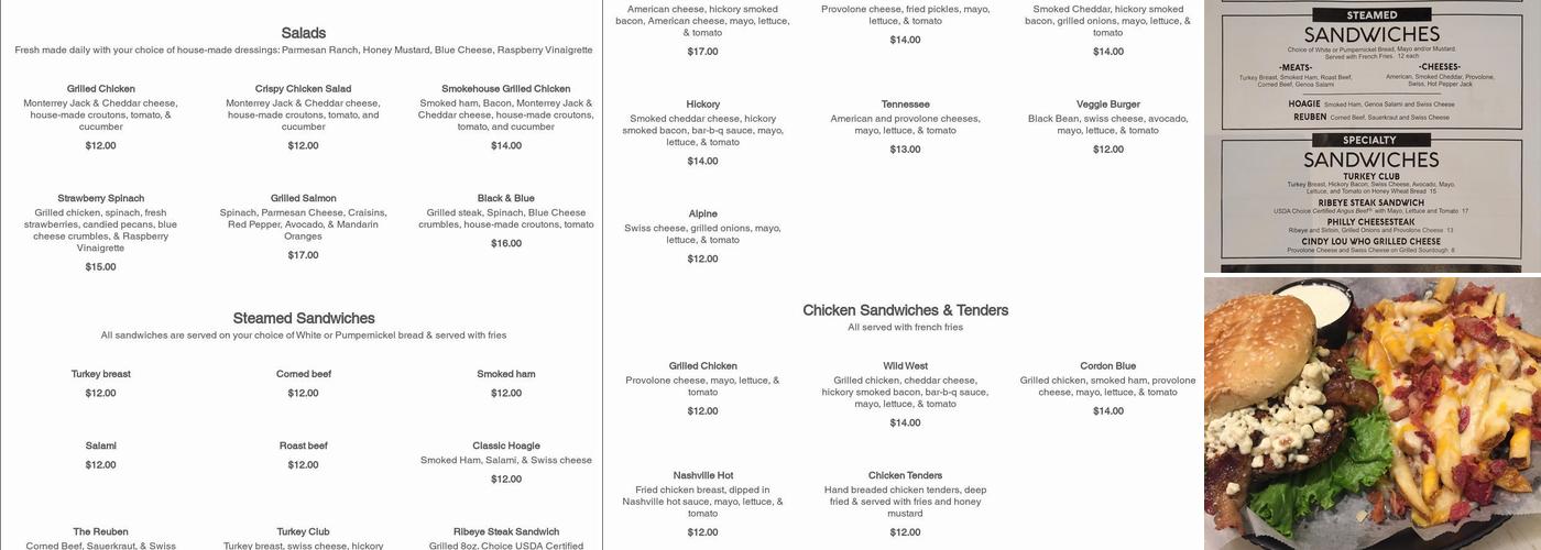 Sam & Andy's Bexhill Menu