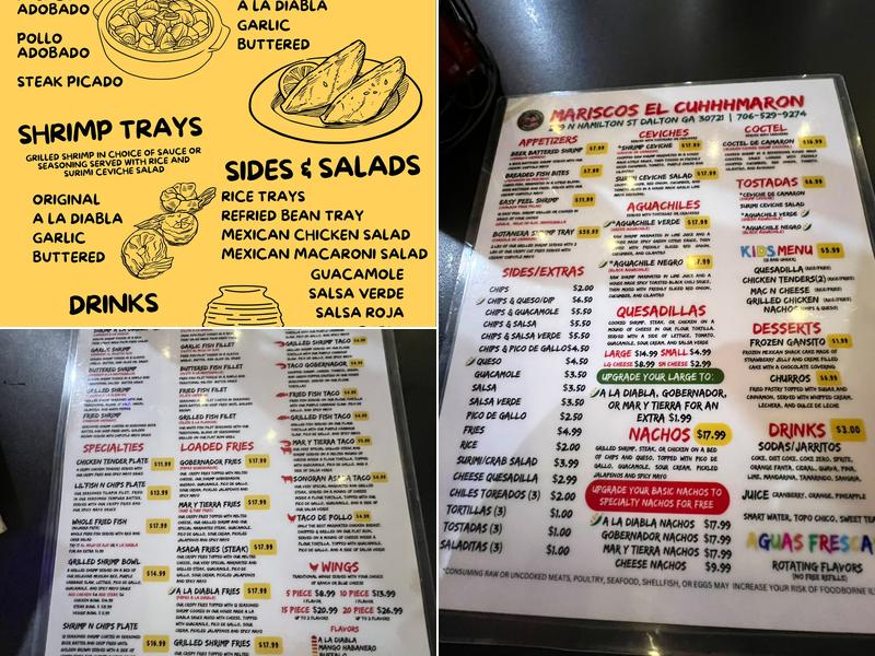 Mariscos El Cuhhhmaron Menu