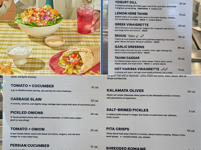 CAVA Menu