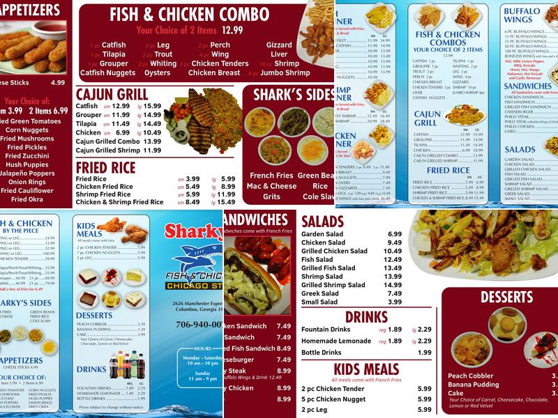 Sharky's Fish and Chicken Menu