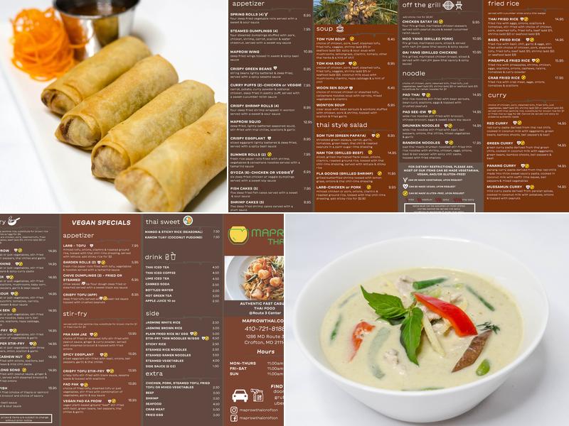 Maprow Thai Menu