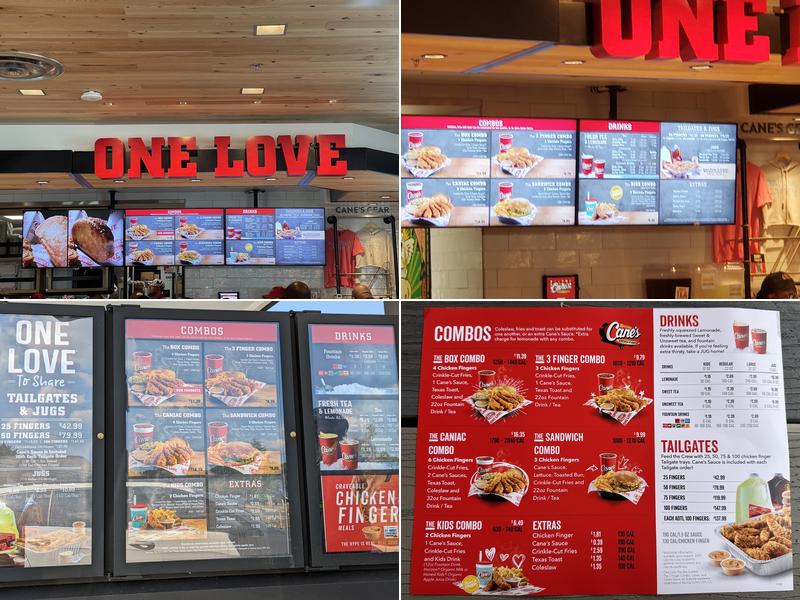 Raising Cane's Chicken Fingers Menu