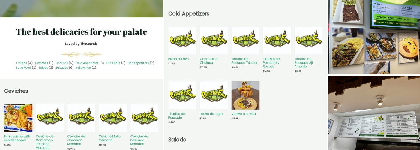 Ceviche Time Menu