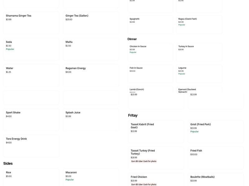 Shamama Restaurant Menu