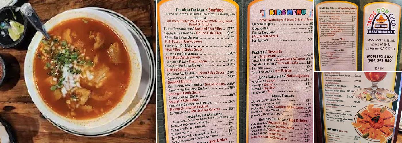 Fonda Don Cuco Menu
