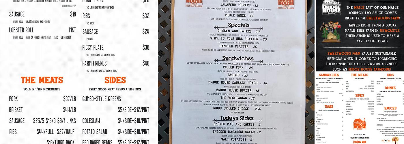 Bridge House BBQ @ Footbridge Brewery Menu