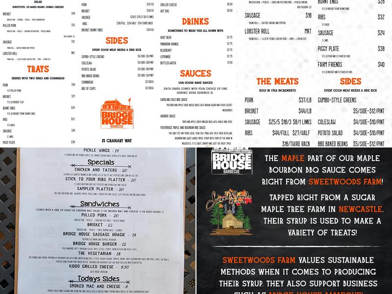 Bridge House BBQ @ Footbridge Brewery Menu