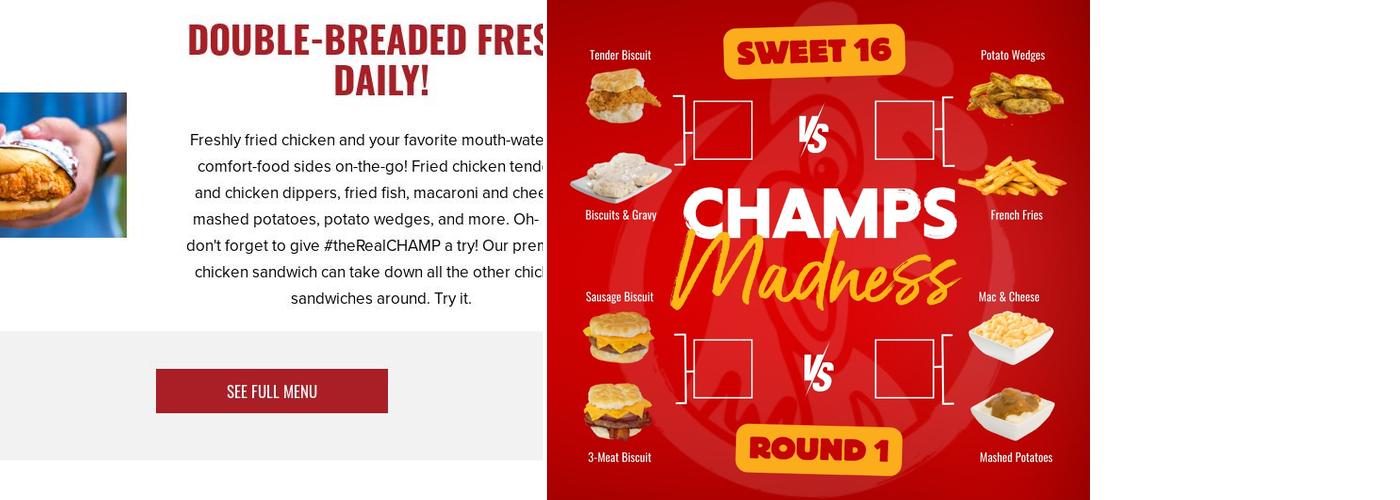 Champs Chicken Menu