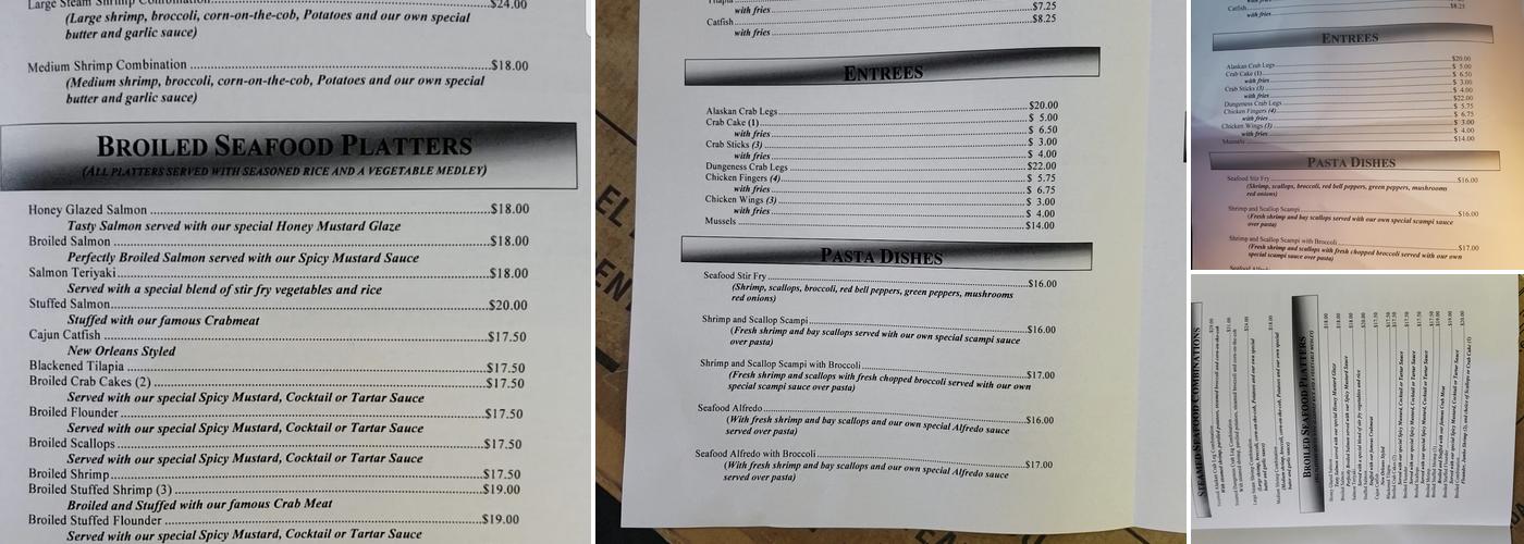 Shrimp Express II Menu