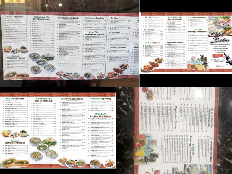 Viet Bistro 2 llc Menu