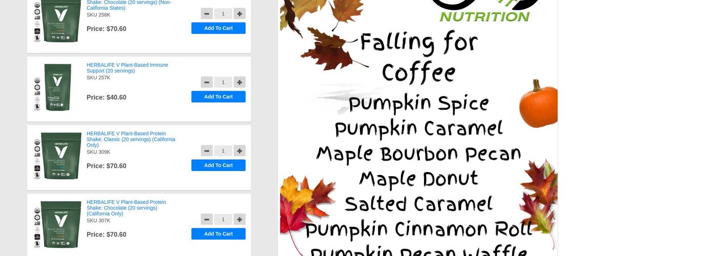 No Limit Nutrition Menu