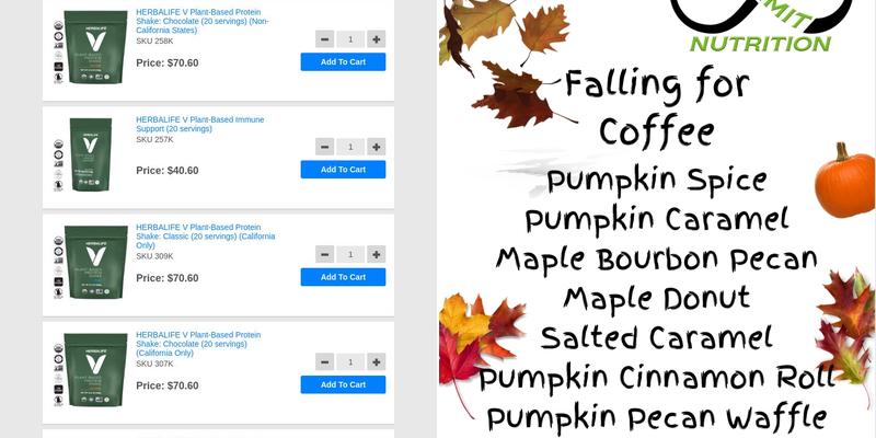 No Limit Nutrition Menu