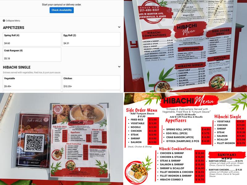 Yummy Yummy Hibachi Menu