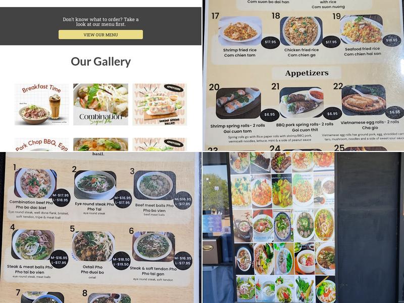 Pho Viet noodle soups Menu